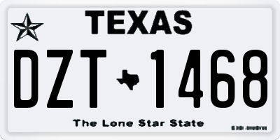 TX license plate DZT1468
