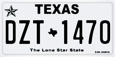 TX license plate DZT1470