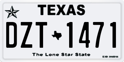 TX license plate DZT1471