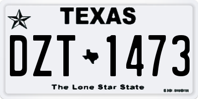 TX license plate DZT1473