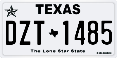 TX license plate DZT1485
