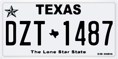 TX license plate DZT1487
