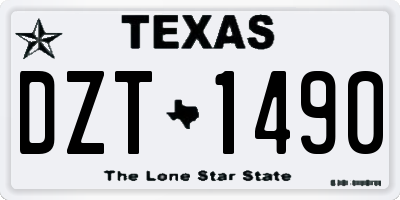 TX license plate DZT1490