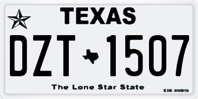 TX license plate DZT1507
