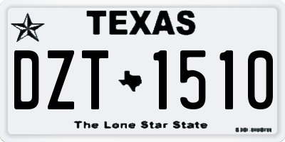 TX license plate DZT1510