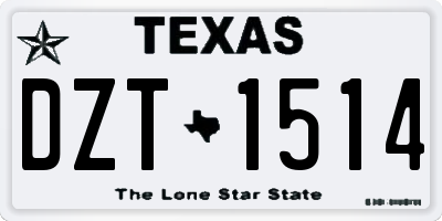 TX license plate DZT1514