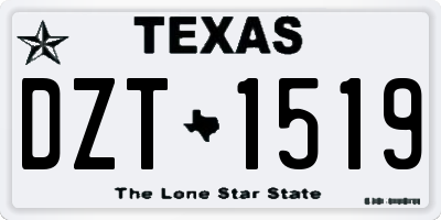 TX license plate DZT1519