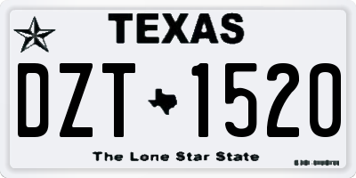TX license plate DZT1520