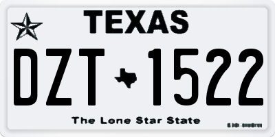TX license plate DZT1522