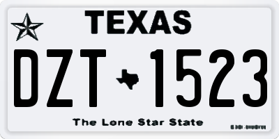 TX license plate DZT1523