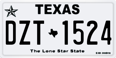 TX license plate DZT1524