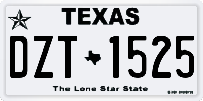 TX license plate DZT1525