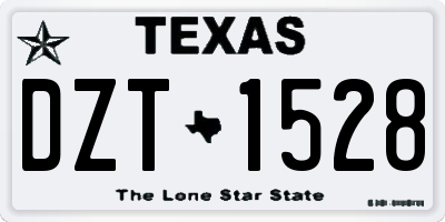TX license plate DZT1528