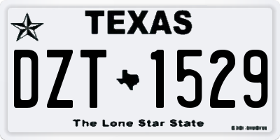 TX license plate DZT1529