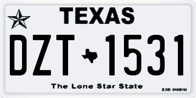 TX license plate DZT1531