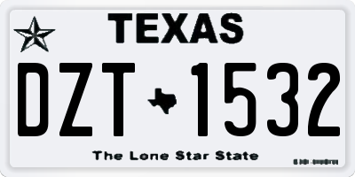 TX license plate DZT1532