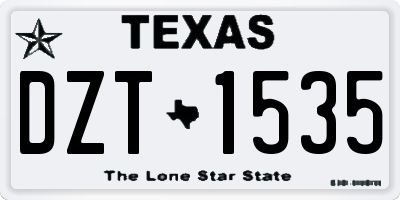 TX license plate DZT1535