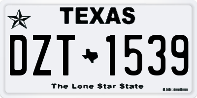 TX license plate DZT1539
