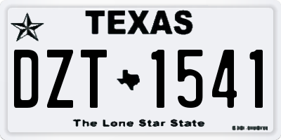 TX license plate DZT1541
