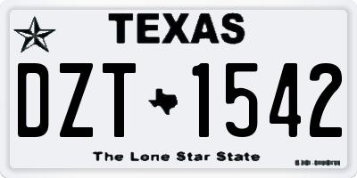 TX license plate DZT1542