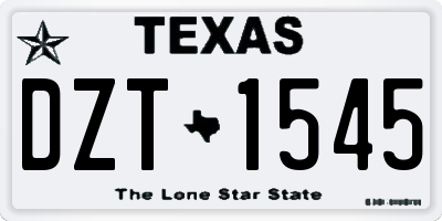 TX license plate DZT1545