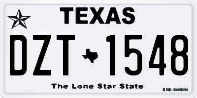 TX license plate DZT1548