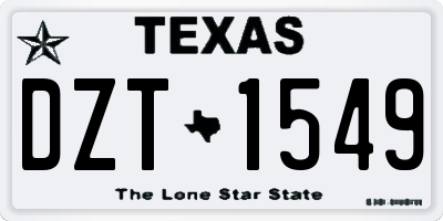 TX license plate DZT1549
