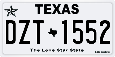 TX license plate DZT1552