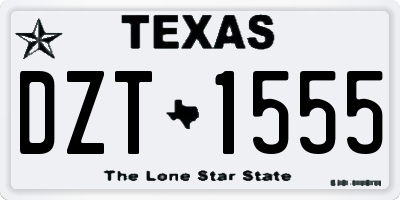 TX license plate DZT1555