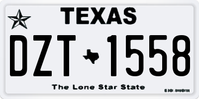 TX license plate DZT1558