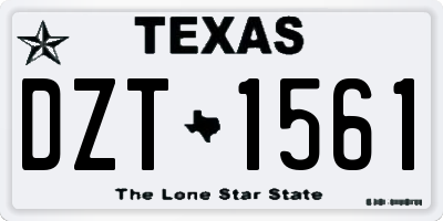 TX license plate DZT1561