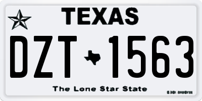 TX license plate DZT1563