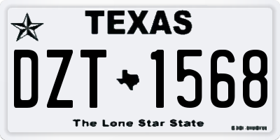 TX license plate DZT1568