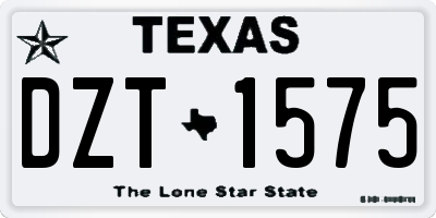 TX license plate DZT1575