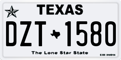 TX license plate DZT1580