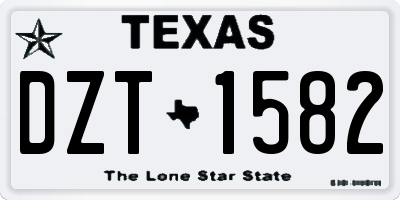 TX license plate DZT1582