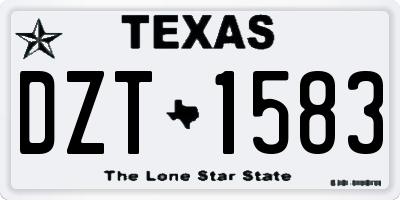 TX license plate DZT1583