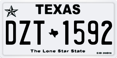 TX license plate DZT1592
