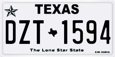 TX license plate DZT1594