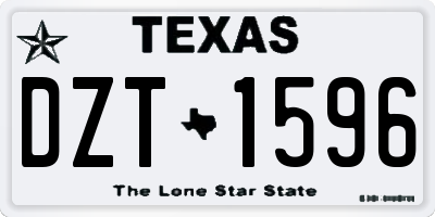 TX license plate DZT1596