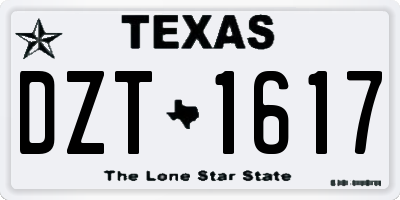 TX license plate DZT1617