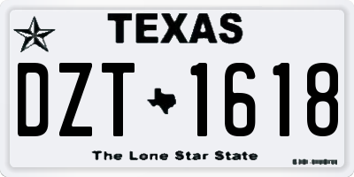 TX license plate DZT1618