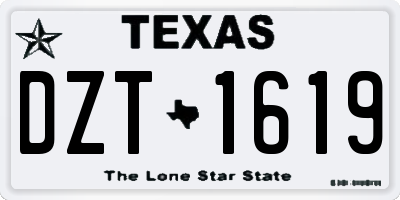 TX license plate DZT1619