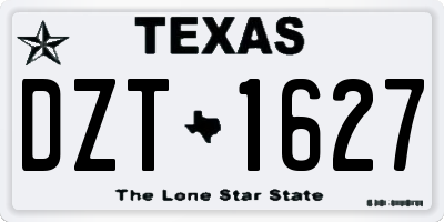 TX license plate DZT1627