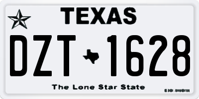 TX license plate DZT1628