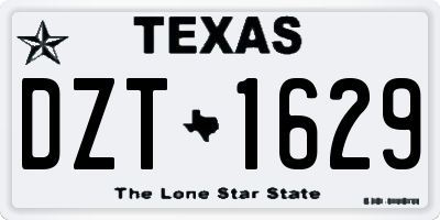 TX license plate DZT1629