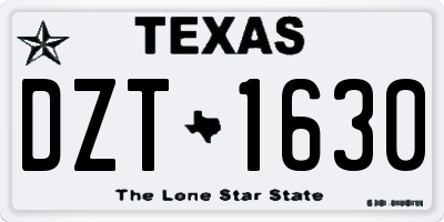 TX license plate DZT1630