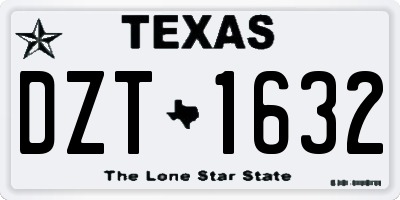 TX license plate DZT1632