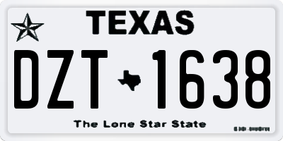 TX license plate DZT1638