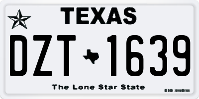 TX license plate DZT1639
